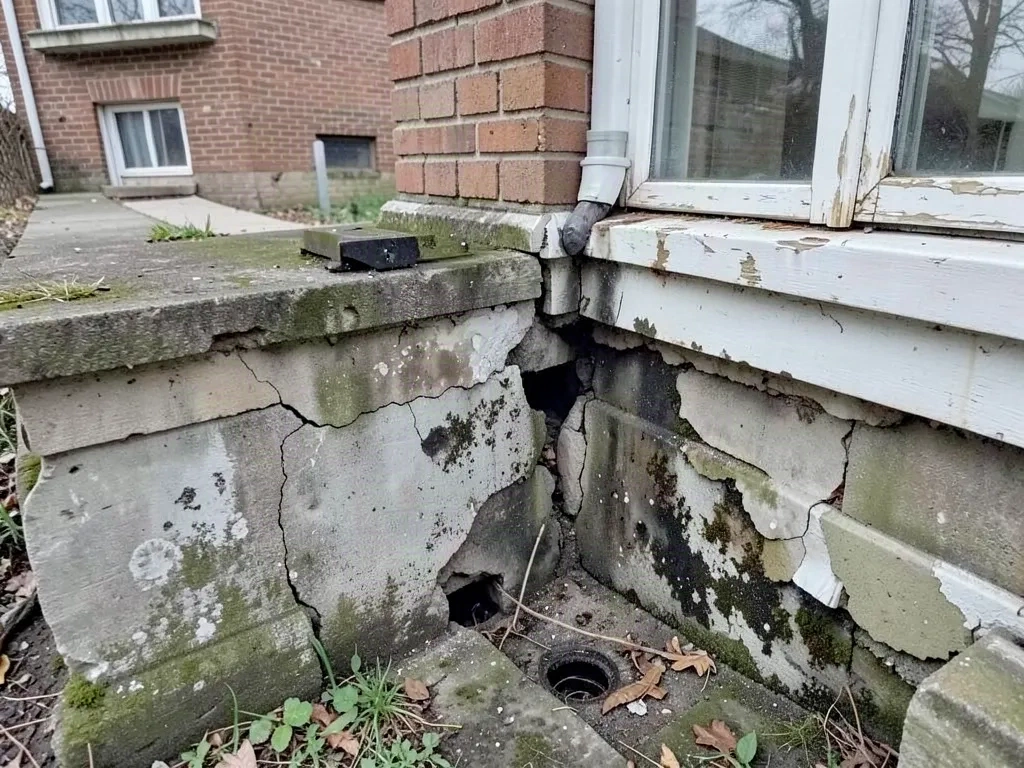 Before — Window Well Drainage & Waterproofing in Toronto
